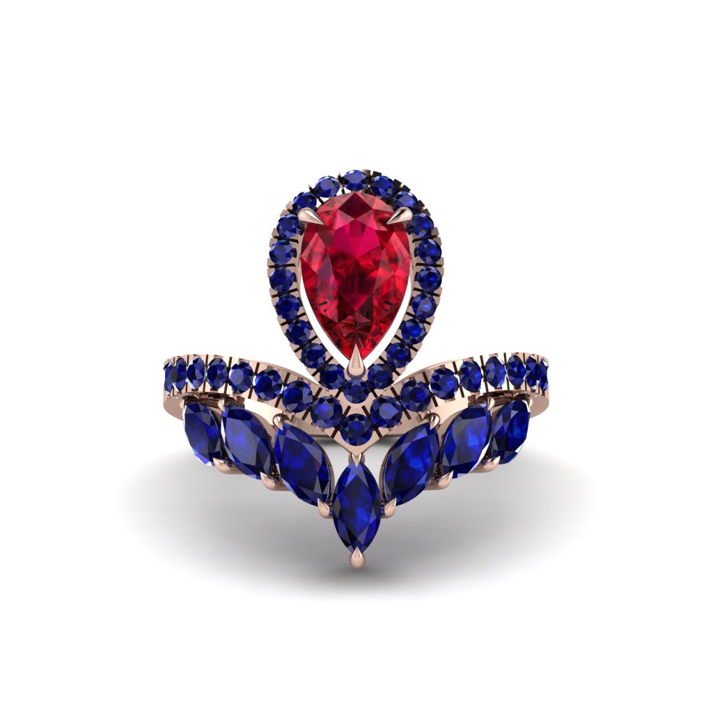 Ruby Crown Radiance Engagement Ring - Aviana No. 71