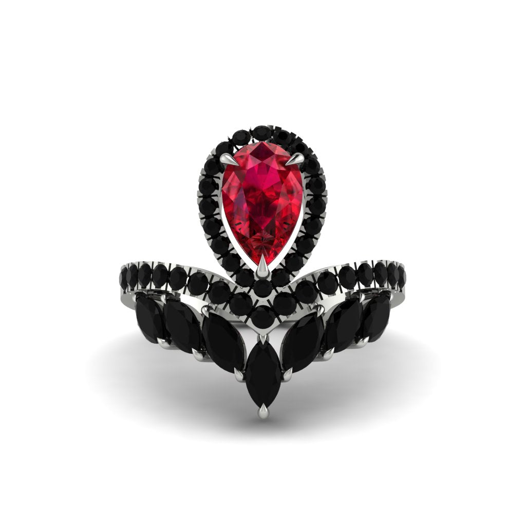 Ruby Crown Radiance Engagement Ring - Aviana No. 42