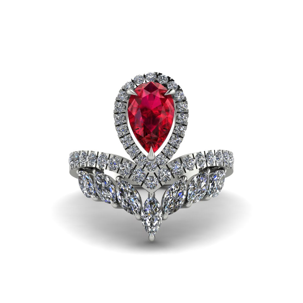 Ruby Crown Radiance Engagement Ring - Aviana No. 12