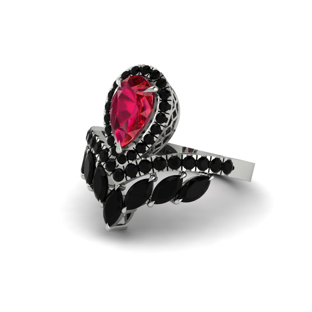 Ruby Crown Radiance Engagement Ring - Aviana No. 42