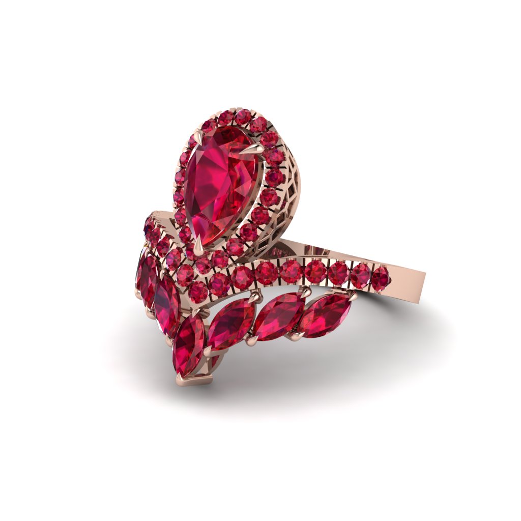 Ruby Crown Radiance Engagement Ring - Aviana No. 56