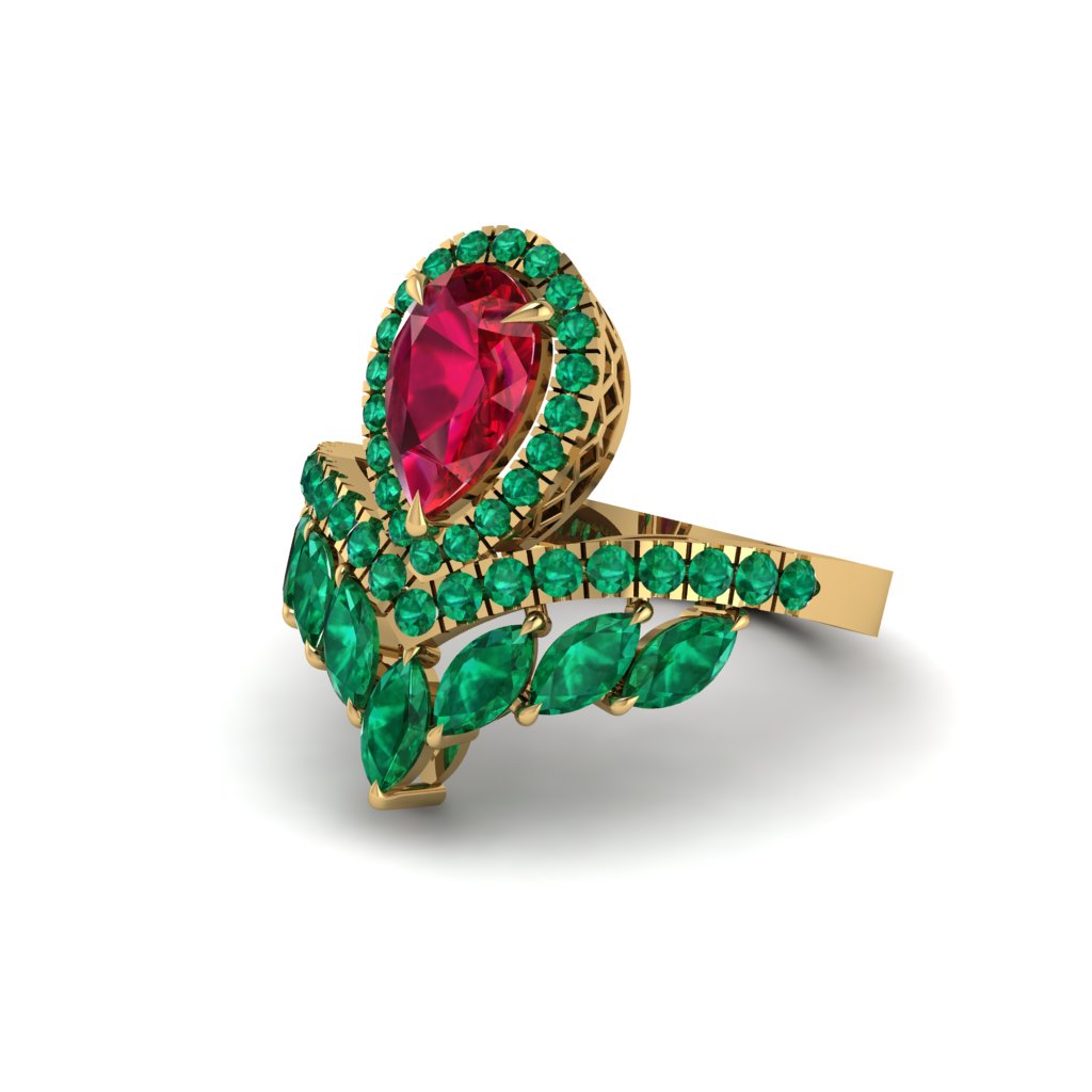 Ruby Crown Radiance Engagement Ring - Aviana No. 25