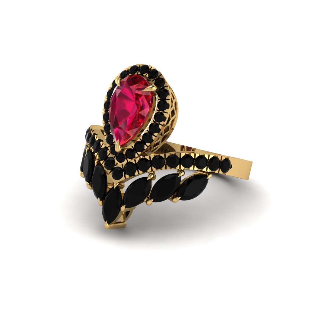 Ruby Crown Radiance Engagement Ring - Aviana No. 40