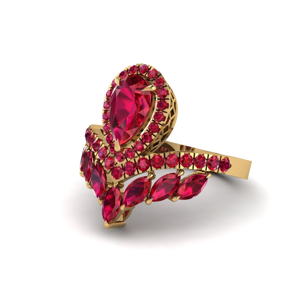 Ruby Crown Radiance Engagement Ring - Aviana No. 55