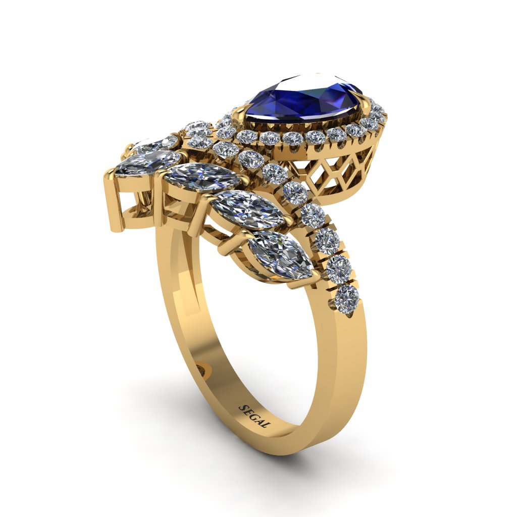 Sapphire Crown Radiance Engagement Ring - Aviana No. 13