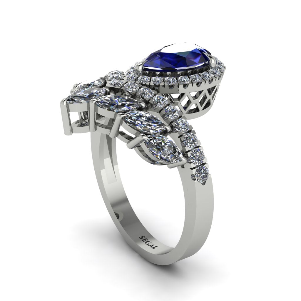Sapphire Crown Radiance Engagement Ring - Aviana No. 15