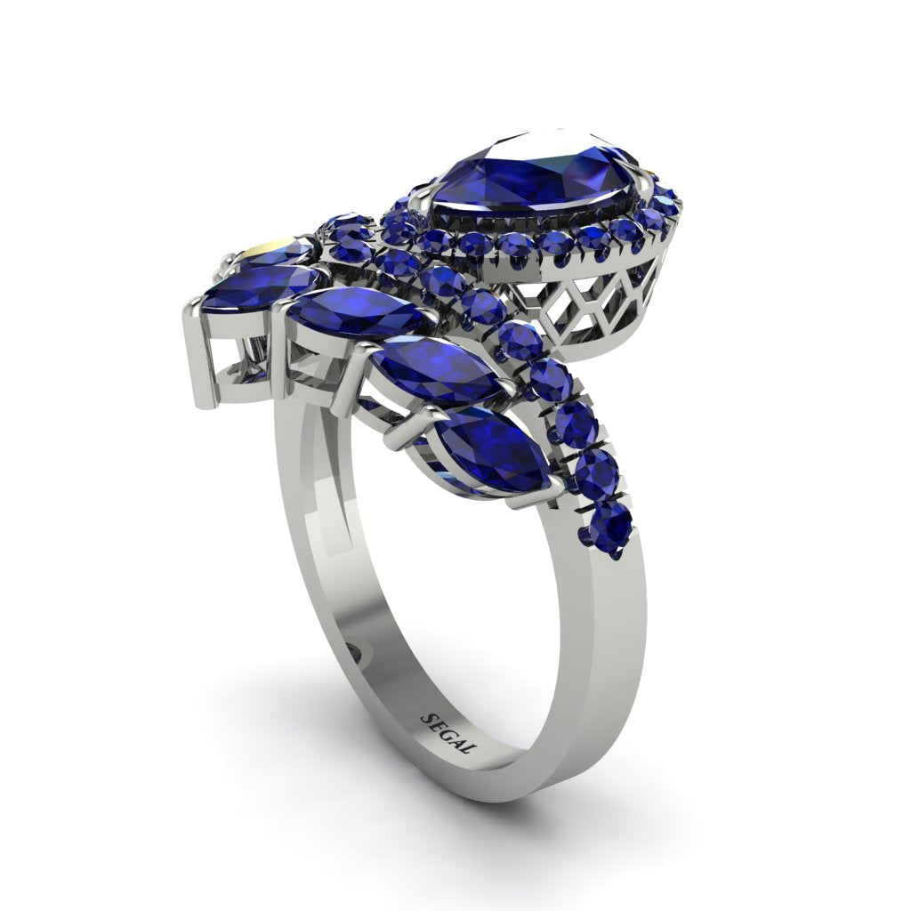 Sapphire Crown Radiance Engagement Ring - Aviana No. 75
