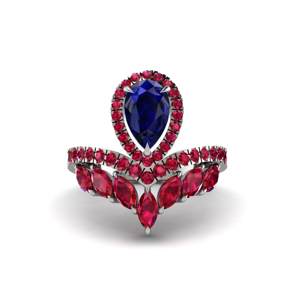 Sapphire Crown Radiance Engagement Ring - Aviana No. 60