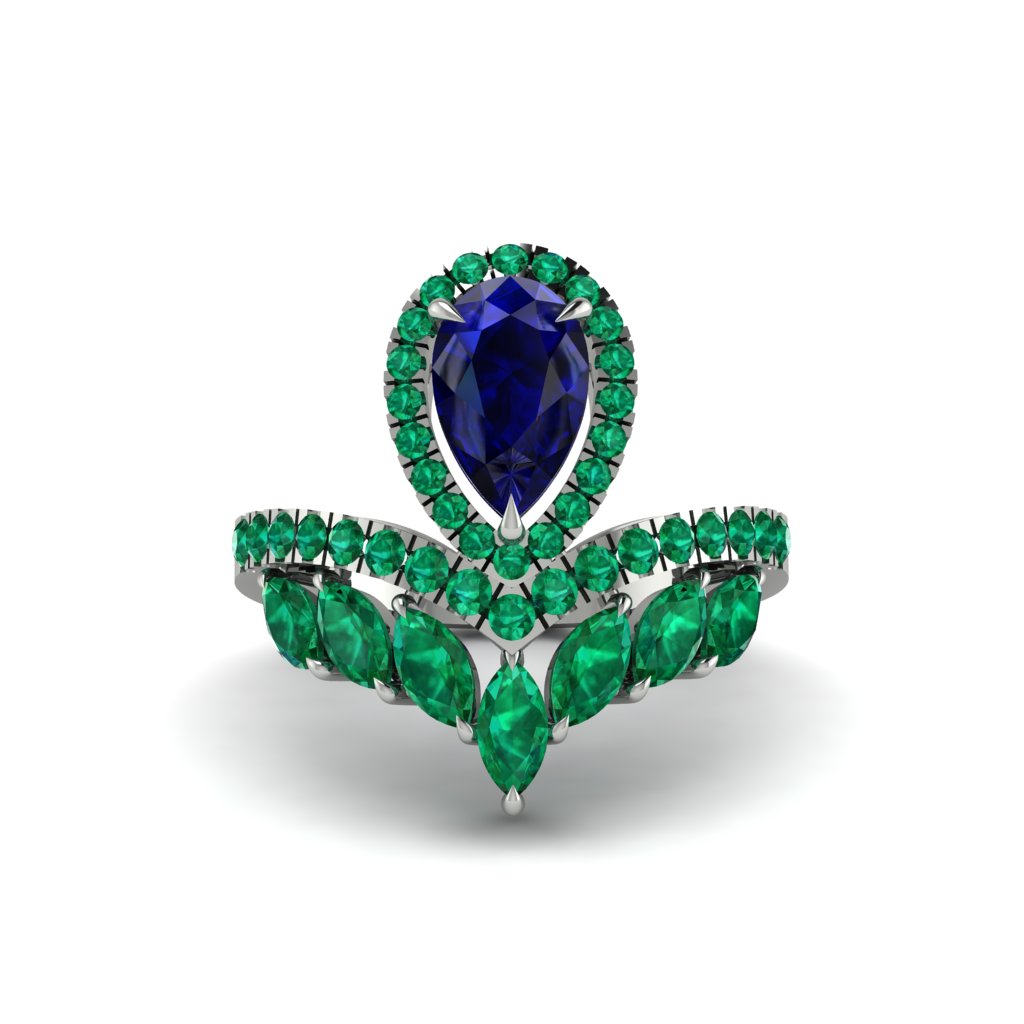 Sapphire Crown Radiance Engagement Ring - Aviana No. 30