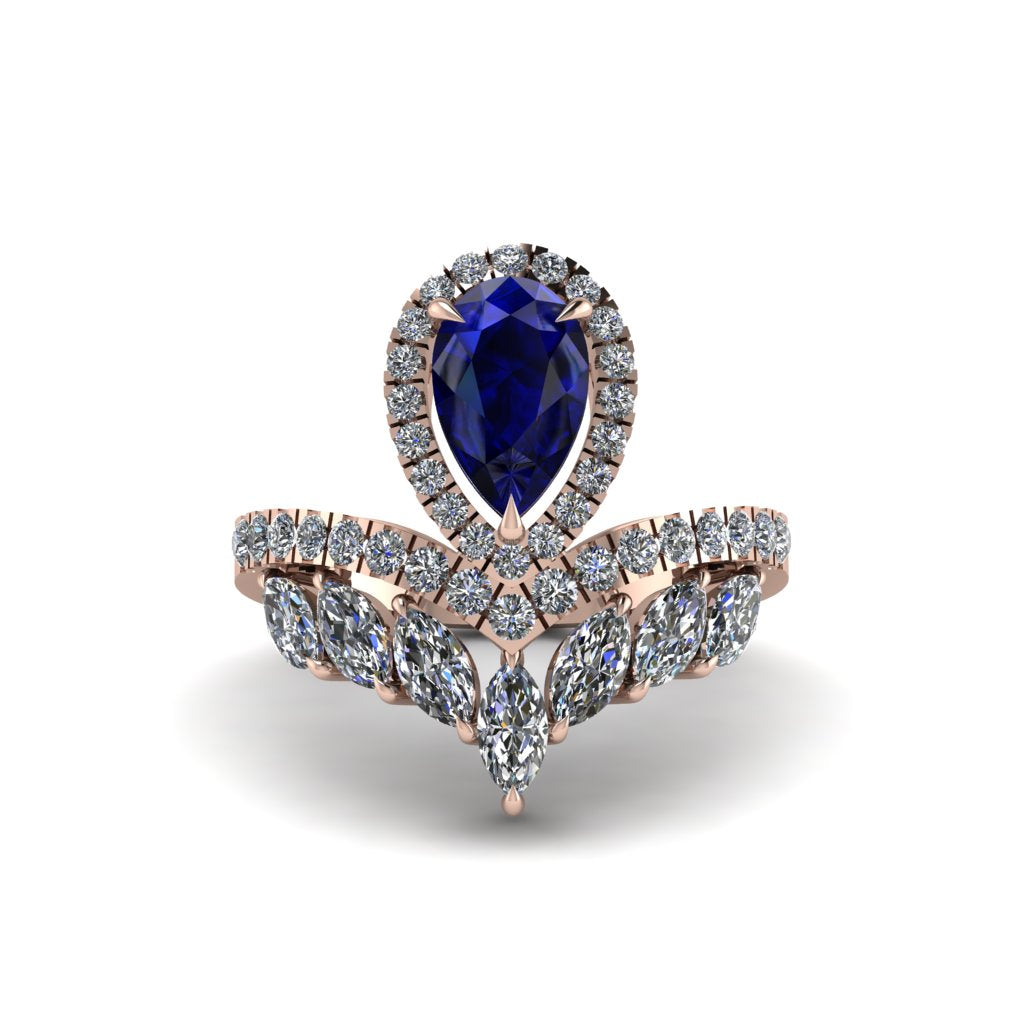 Sapphire Crown Radiance Engagement Ring - Aviana No. 14