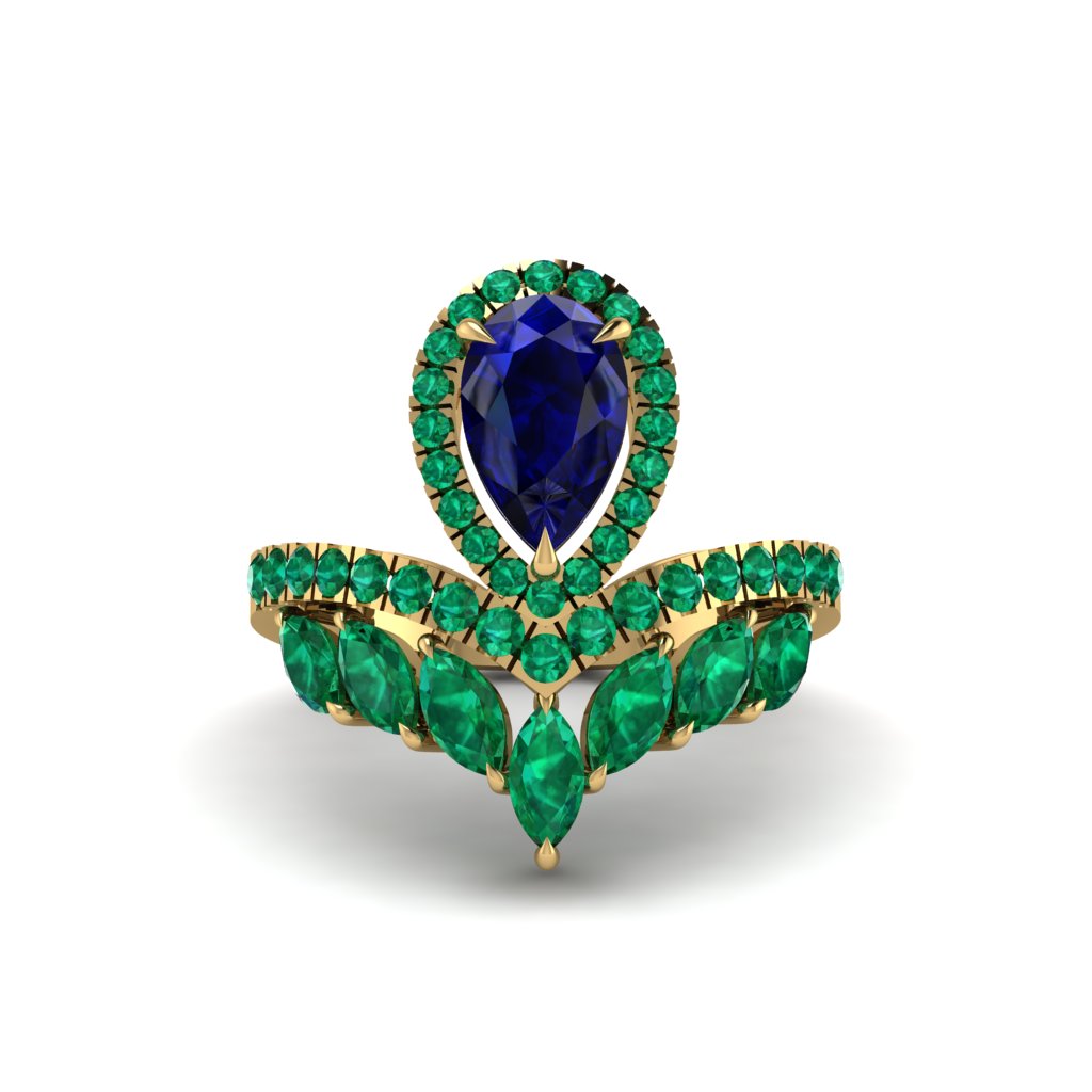 Sapphire Crown Radiance Engagement Ring - Aviana No. 28