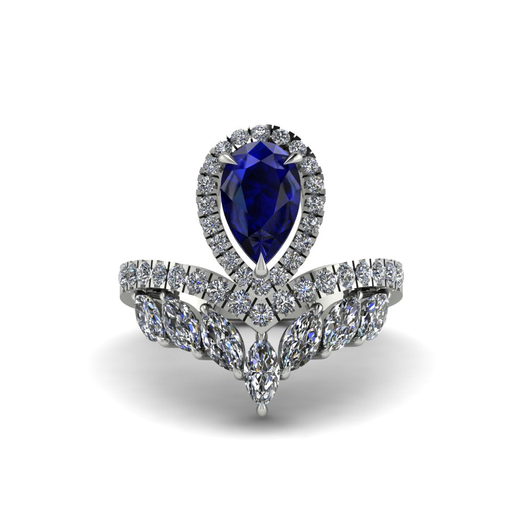 Sapphire Crown Radiance Engagement Ring - Aviana No. 15