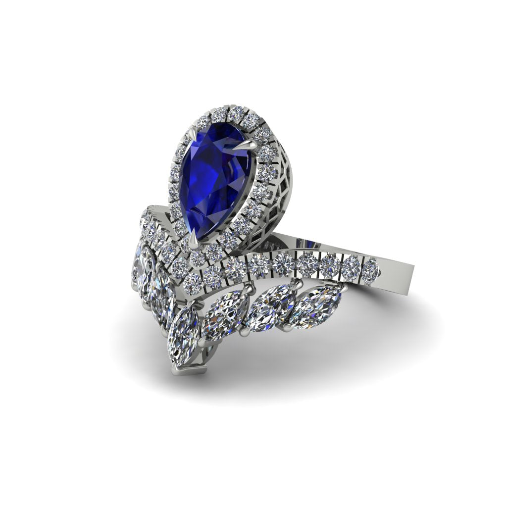 Sapphire Crown Radiance Engagement Ring - Aviana No. 15