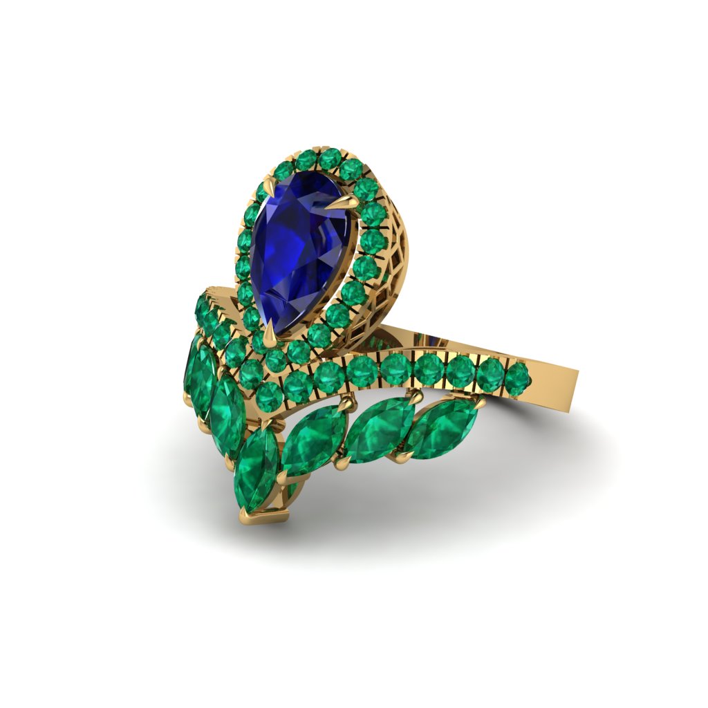 Sapphire Crown Radiance Engagement Ring - Aviana No. 28