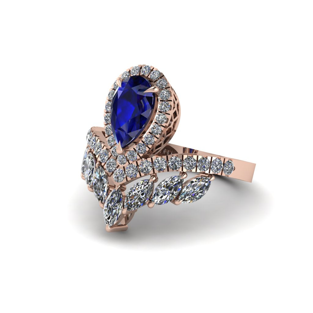 Sapphire Crown Radiance Engagement Ring - Aviana No. 14