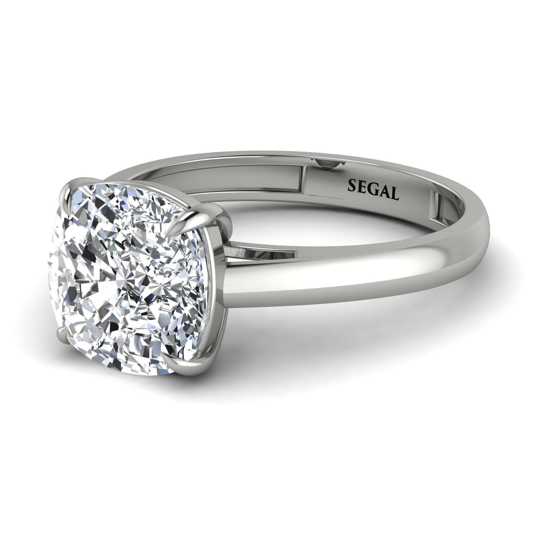 Cushion Cut Diamond Solitaire Engagement Ring - Royalty No. 3