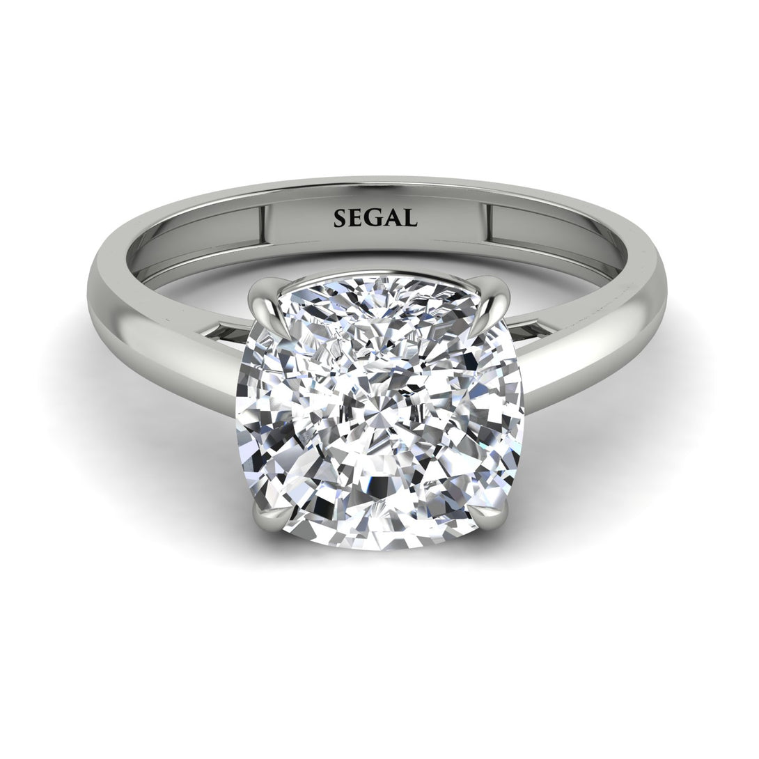 Cushion Cut Diamond Solitaire Engagement Ring - Royalty No. 3