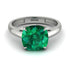 Cushion Cut Emerald Solitaire Engagement Ring - Royalty No. 6