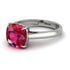 Cushion Cut Ruby Solitaire Engagement Ring - Royalty No. 12 image 2