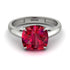 Cushion Cut Ruby Solitaire Engagement Ring - Royalty No. 12