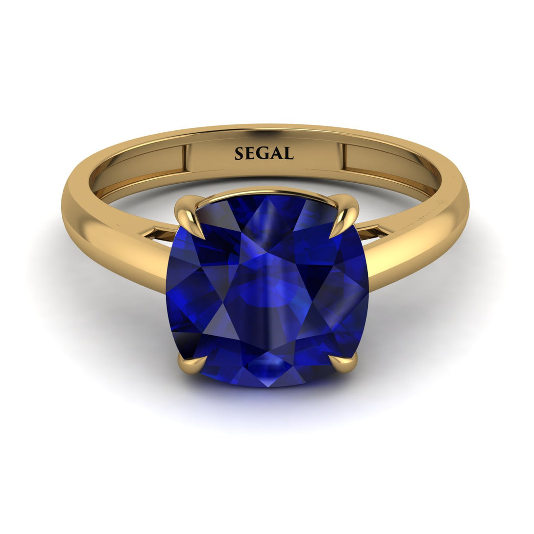 Cushion Cut Sapphire Solitaire Engagement Ring - Royalty No. 13