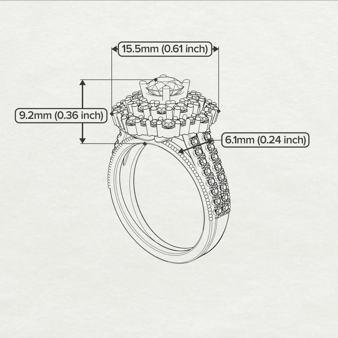 Ruby Double Halo Gold Engagement Ring - Danielle No. 12