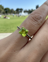 Trendy Hidden Halo Peridot Princess Cut Engagement Ring - Daria No. 707 image 4