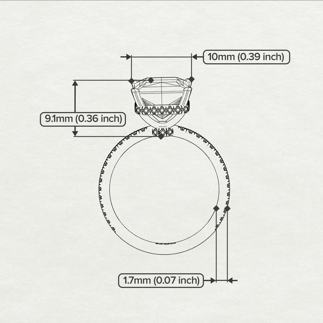 Trendy Hidden Halo Peridot Princess Cut Engagement Ring - Daria No. 707