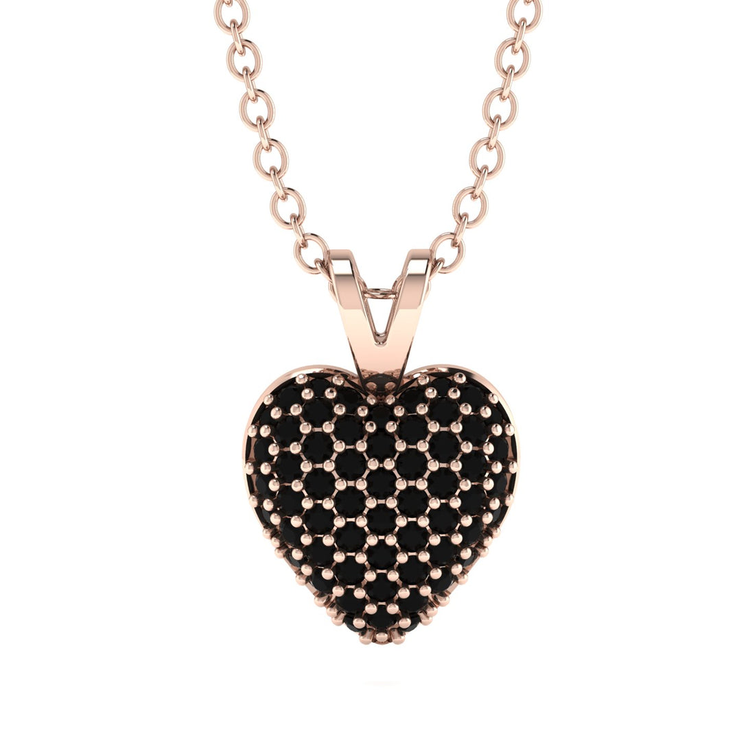 Dazzling Black Diamond Heart Gold Pendant - Kiara No. 8