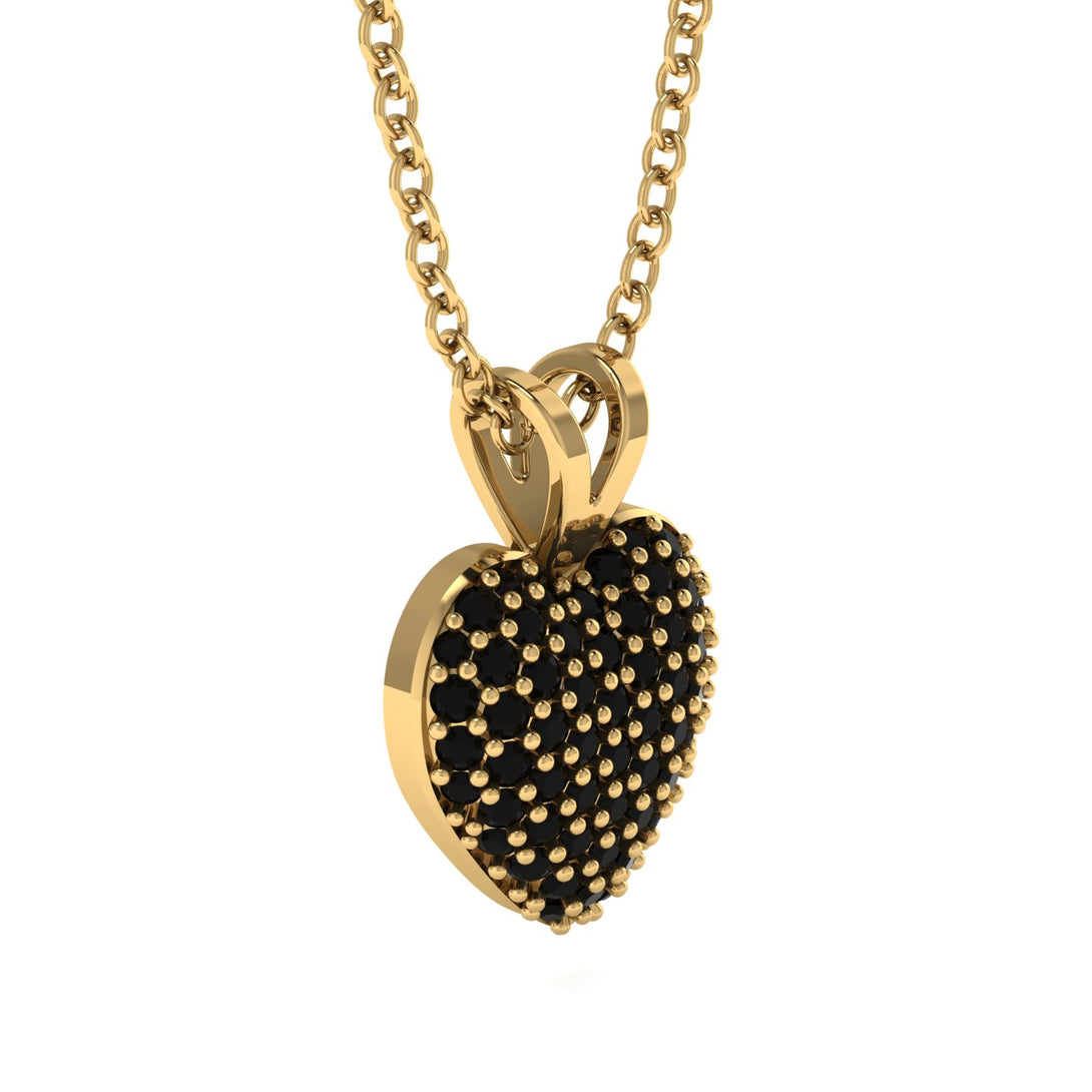 Dazzling Black Diamond Heart Gold Pendant - Kiara No. 7