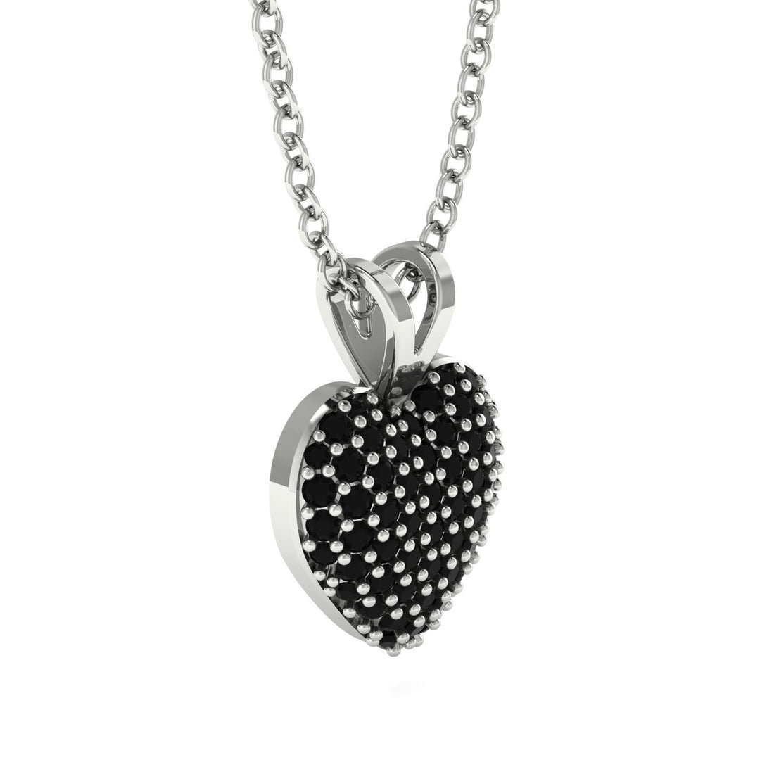 Dazzling Black Diamond Heart Gold Pendant - Kiara No. 9
