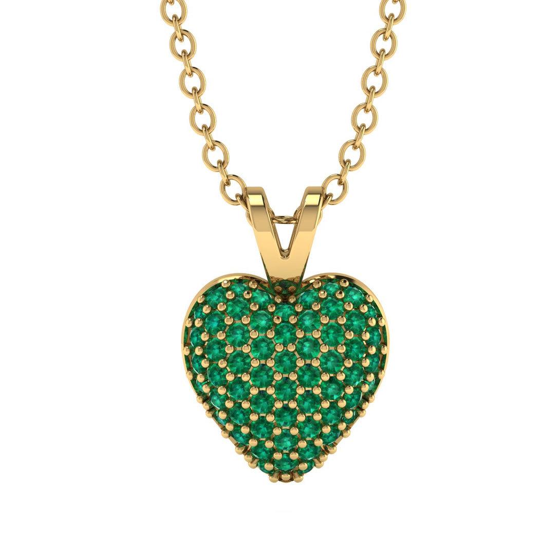 Dazzling Emerald Heart Gold Pendant - Kiara No. 4