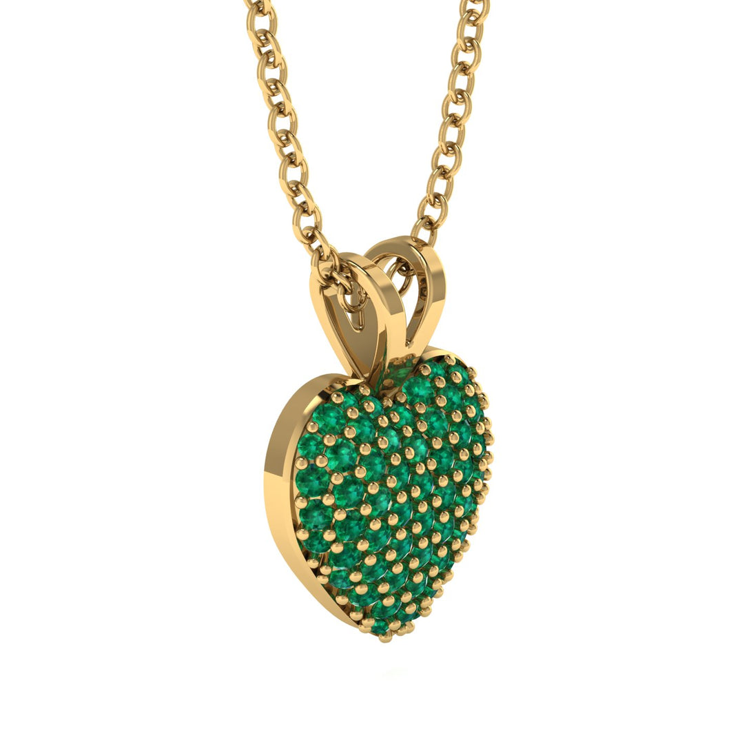 Dazzling Emerald Heart Gold Pendant - Kiara No. 4
