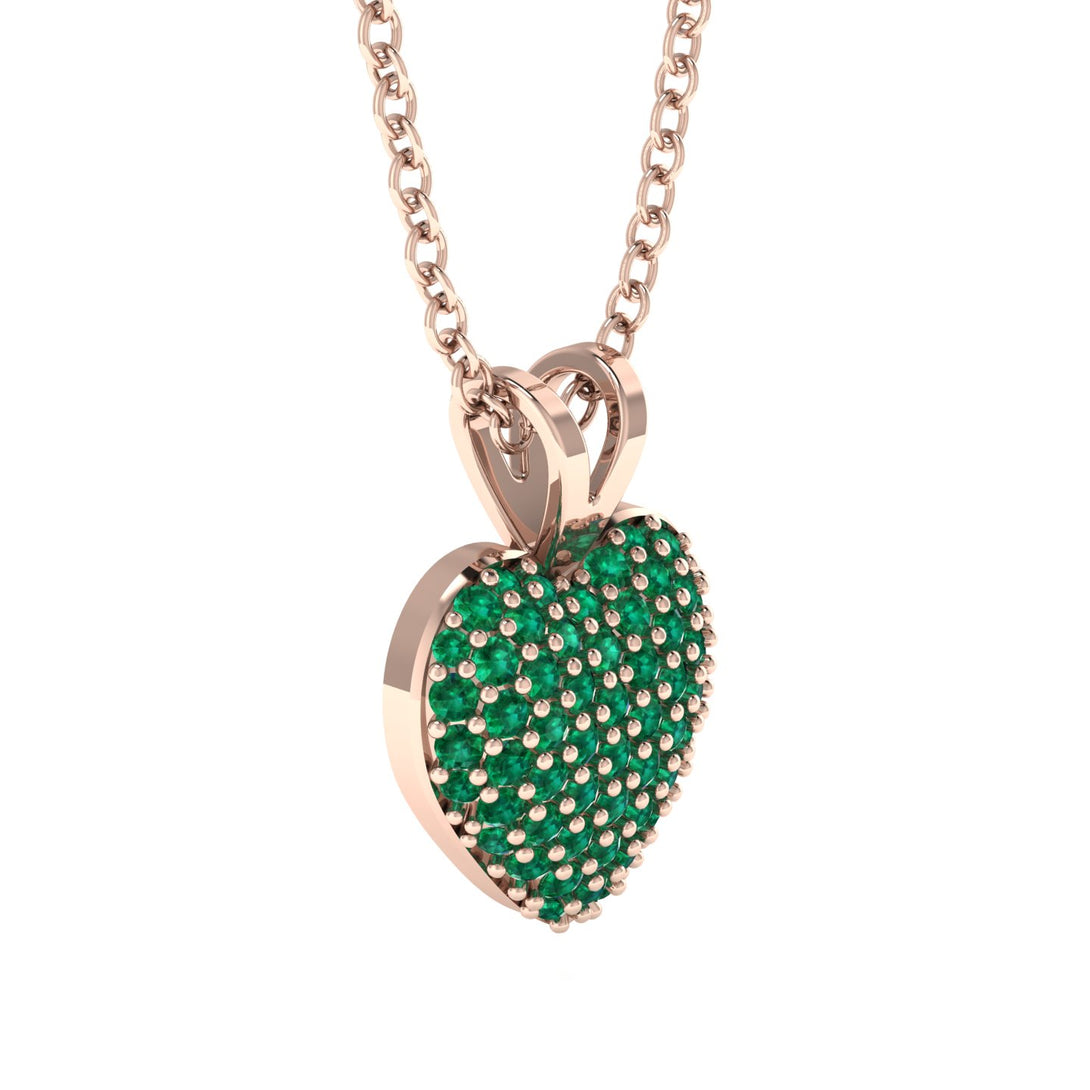 Dazzling Emerald Heart Gold Pendant - Kiara No. 5