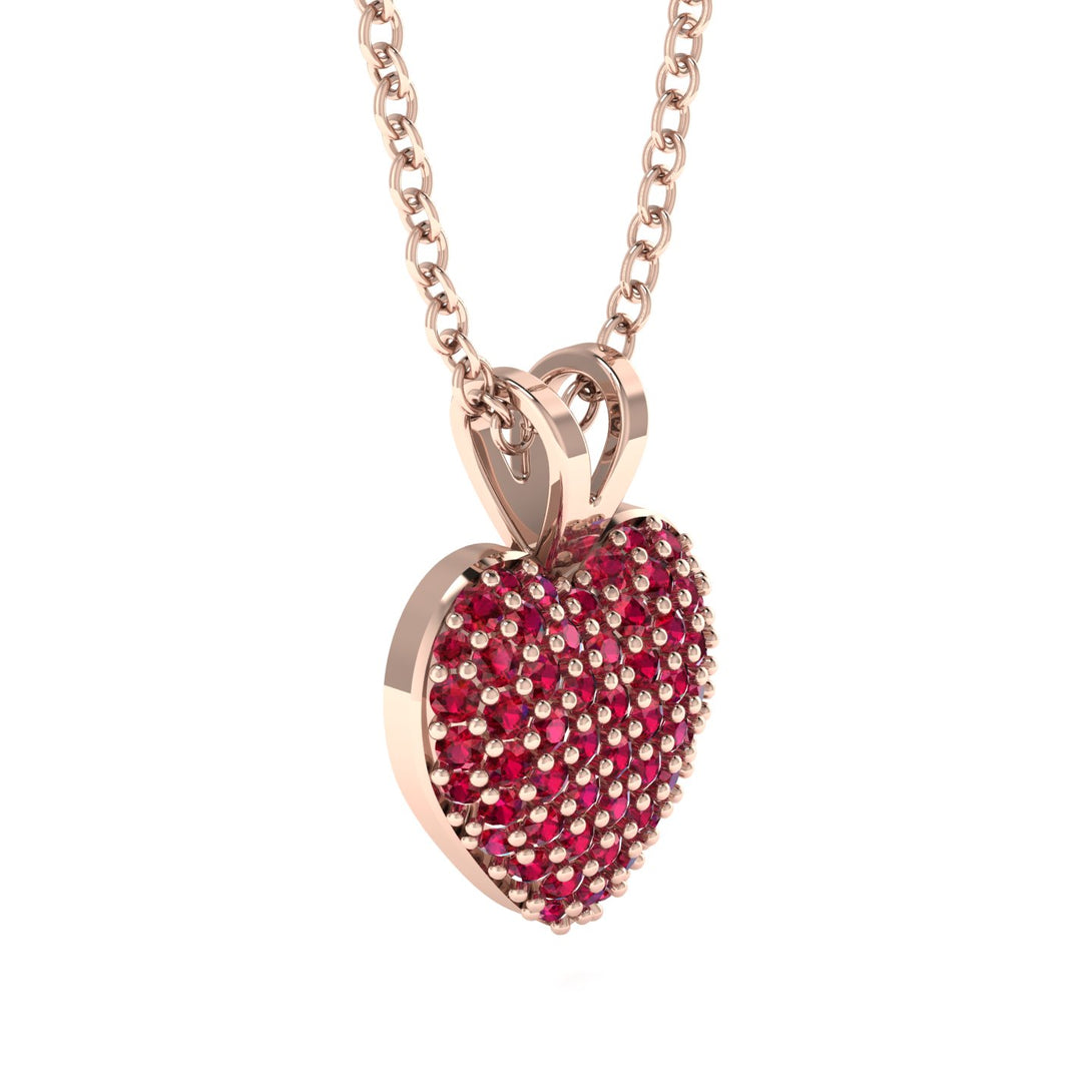 Dazzling Ruby Heart Gold Pendant - Kiara No. 11