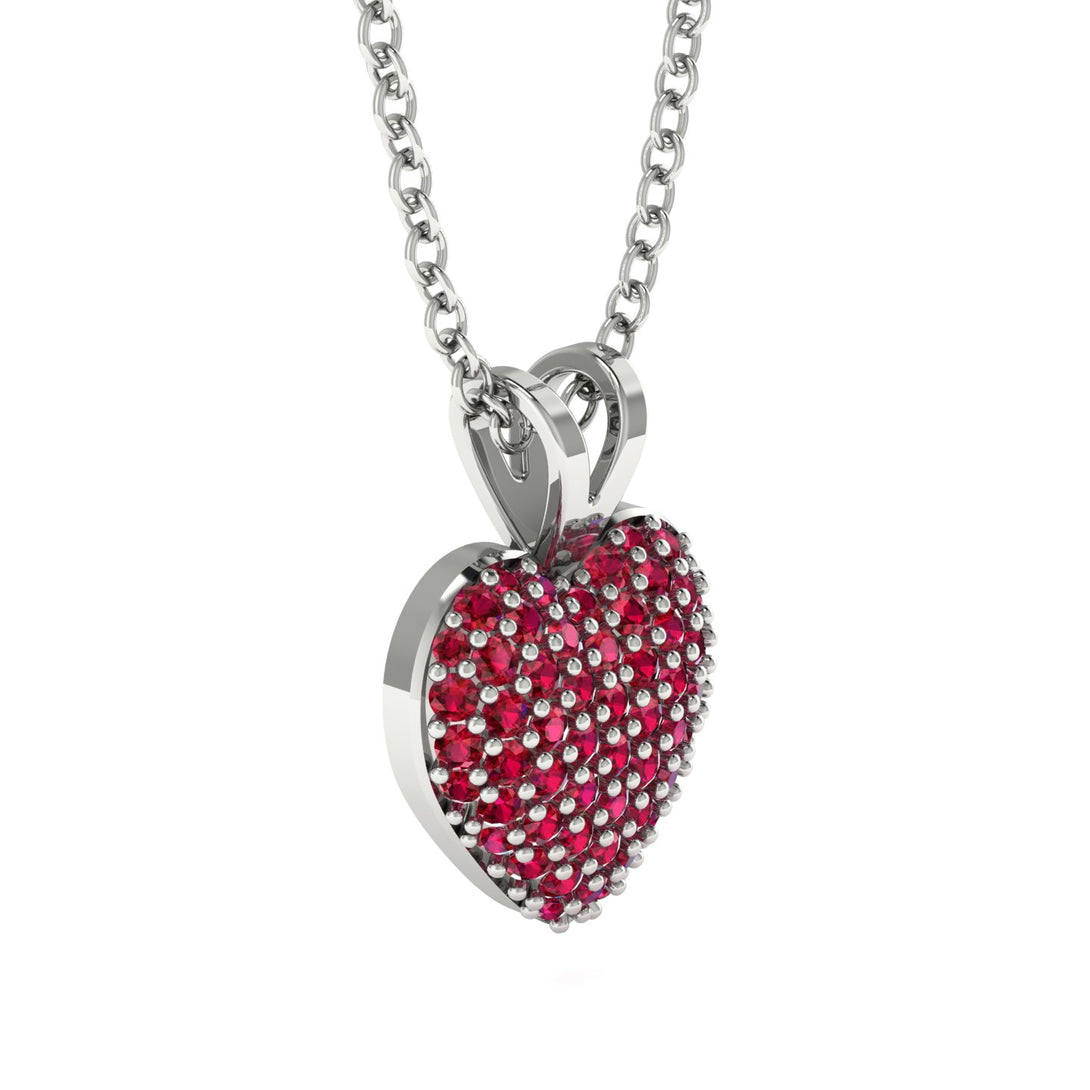 Dazzling Ruby Heart Gold Pendant - Kiara No. 12