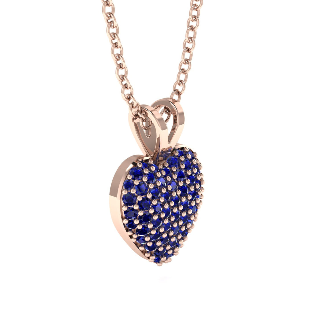 Dazzling Sapphire Heart Gold Pendant - Kiara No. 14