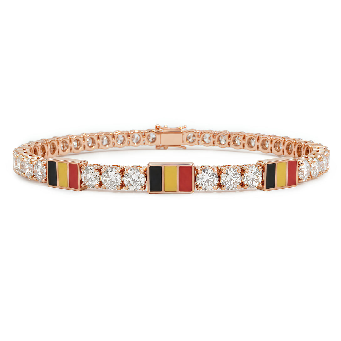 Diamond Tennis Bracelet with Belgium Flag no. 2