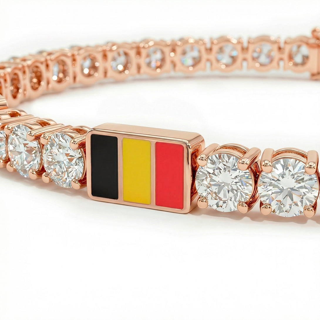 Diamond Tennis Bracelet with Belgium Flag no. 2