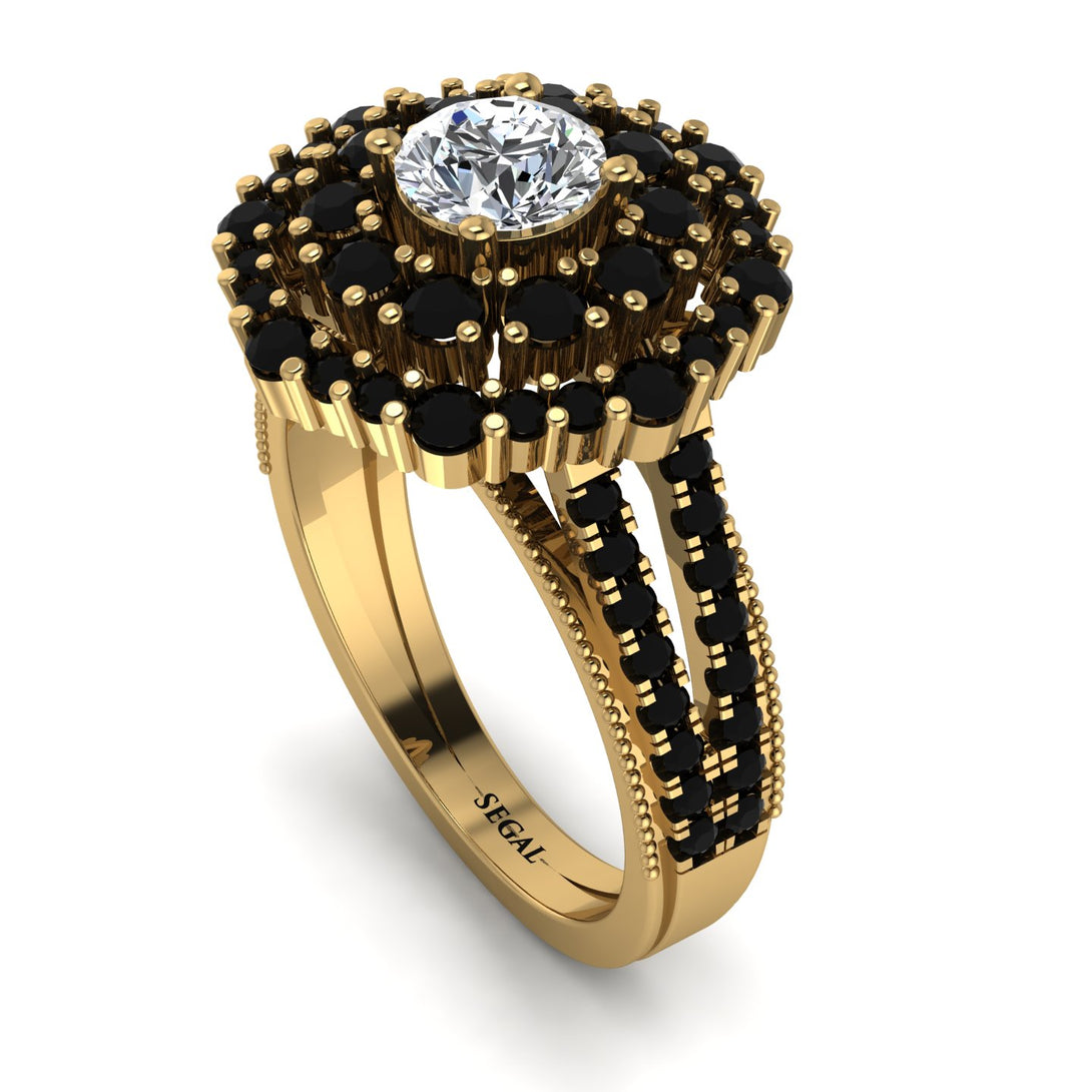 Diamond Double Halo Gold Engagement Ring - Danielle No. 31