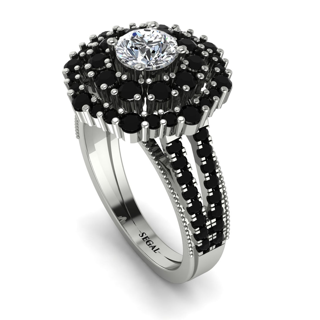 Diamond Double Halo Gold Engagement Ring - Danielle No. 33