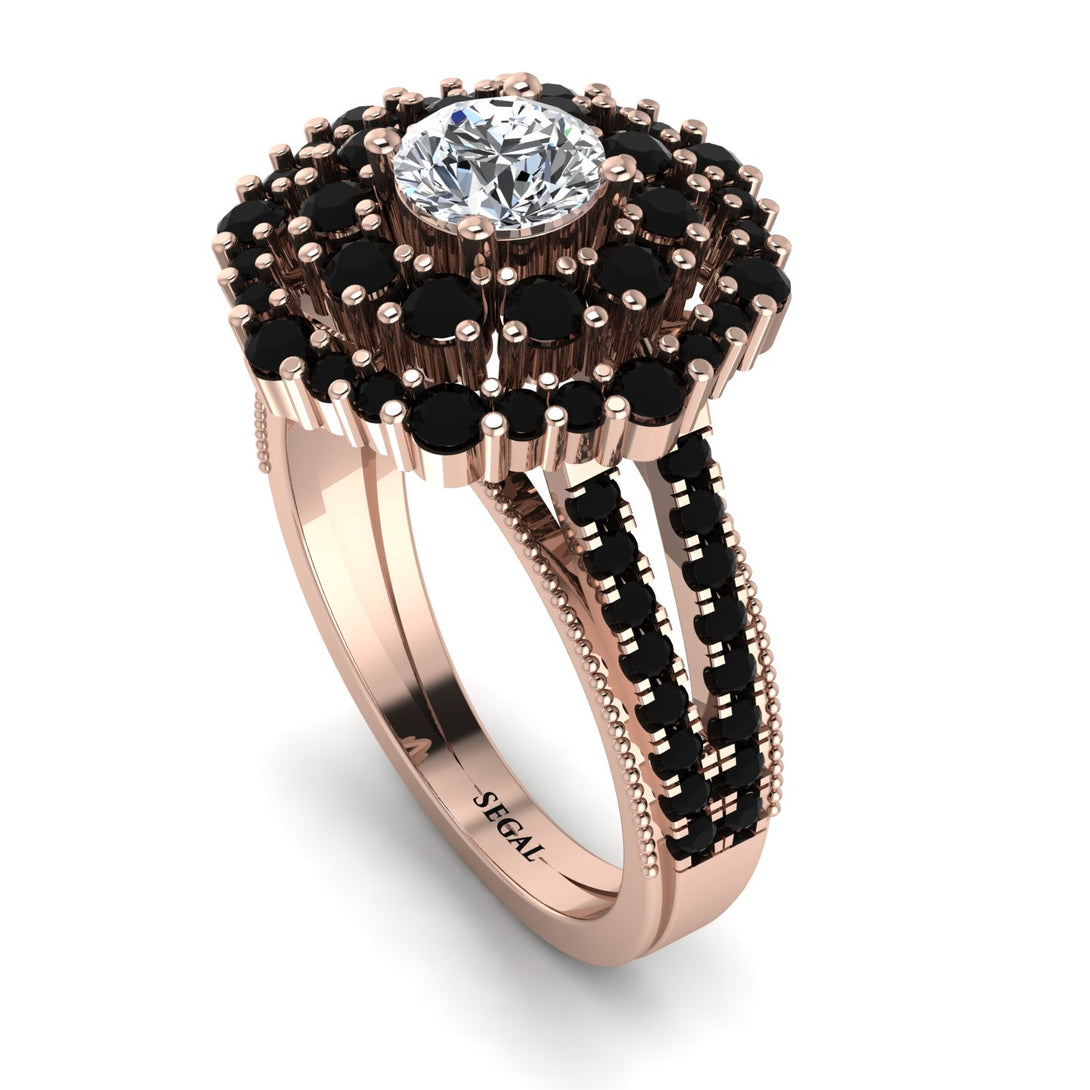 Diamond Double Halo Gold Engagement Ring - Danielle No. 32