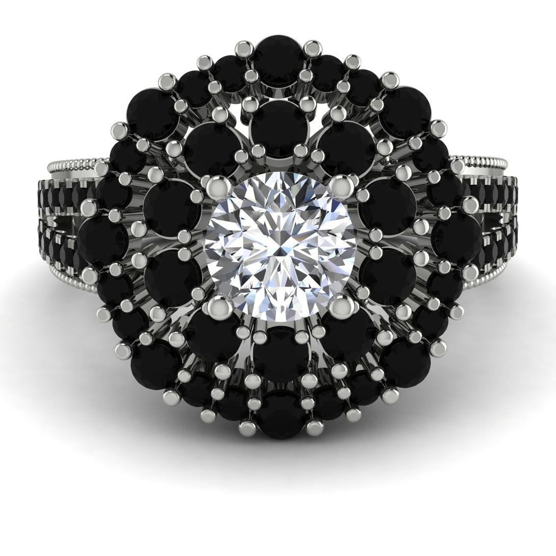 Diamond Double Halo Gold Engagement Ring - Danielle No. 33