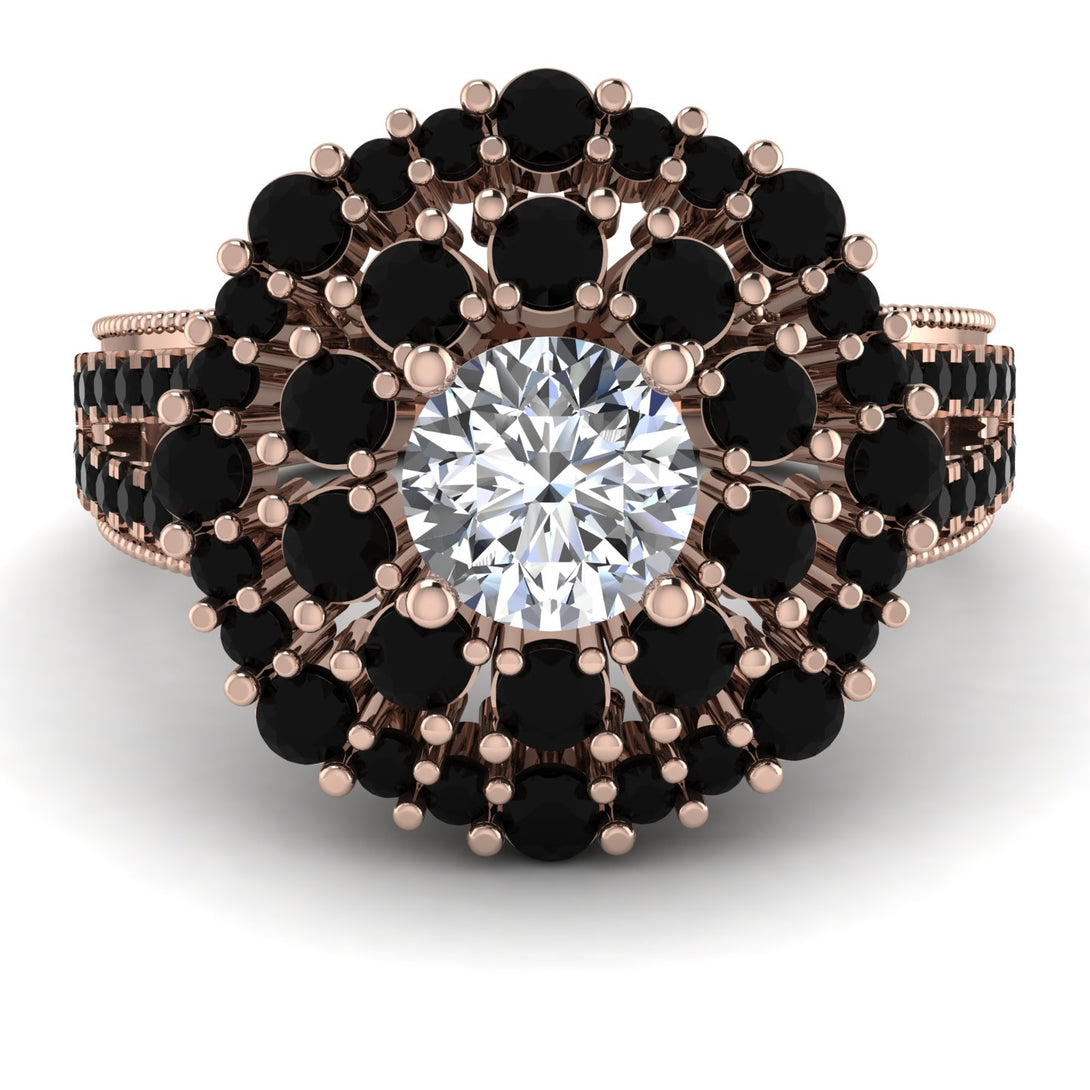 Diamond Double Halo Gold Engagement Ring - Danielle No. 32