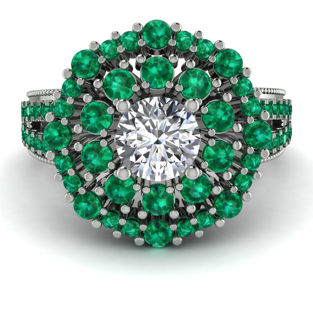 Diamond Double Halo Gold Engagement Ring - Danielle No. 18