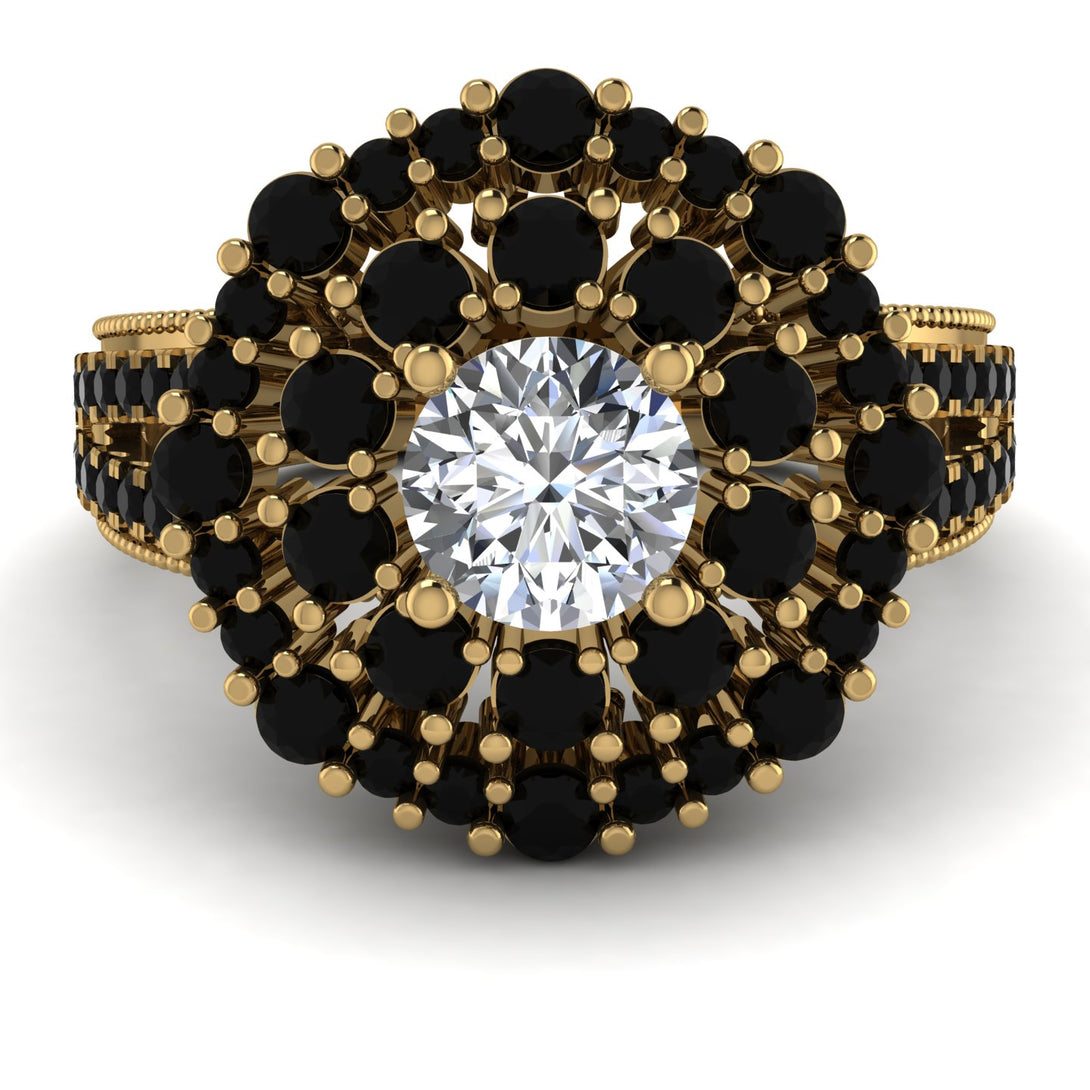 Diamond Double Halo Gold Engagement Ring - Danielle No. 31