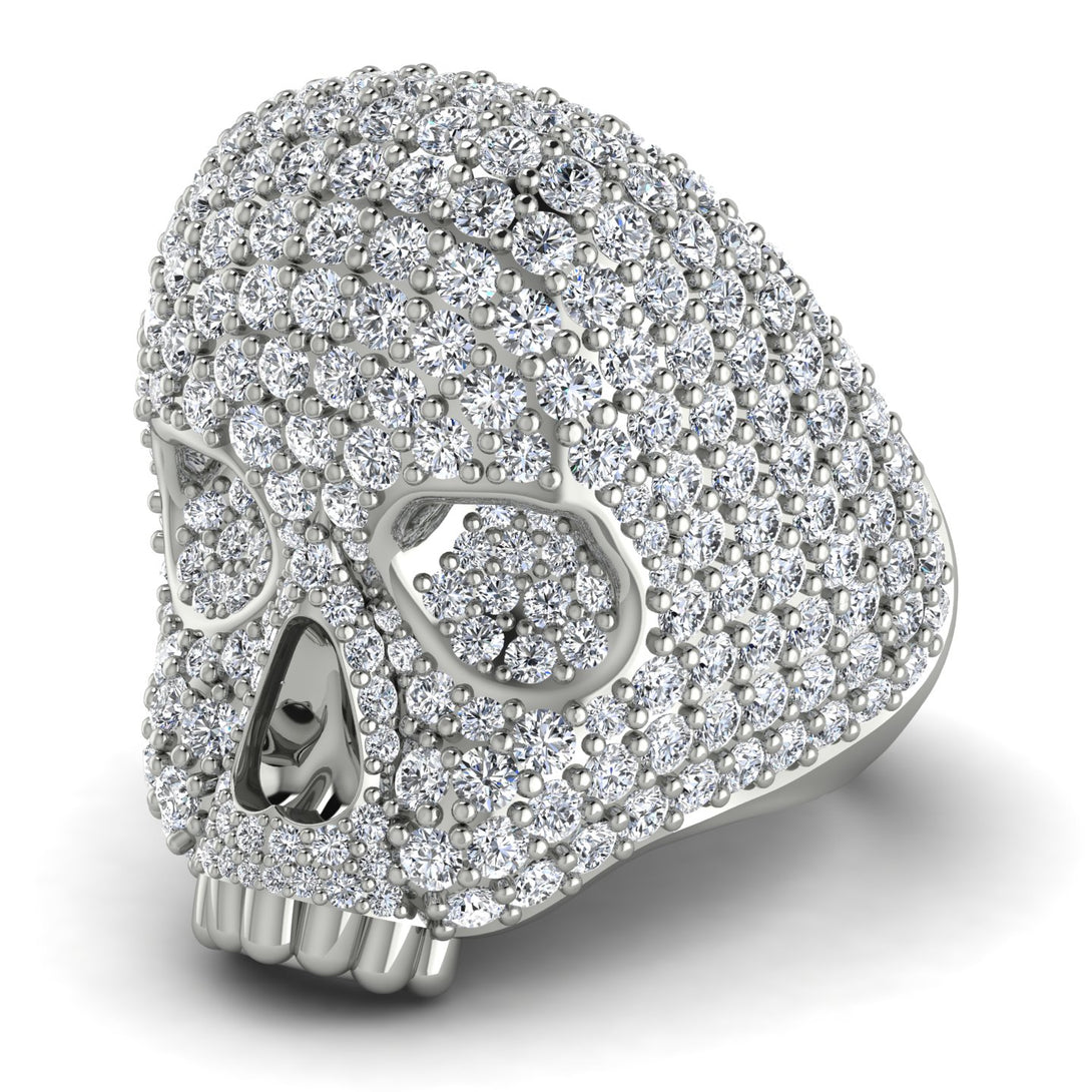 Diamond-Encrusted Skull Men's Fashion Ring - Jules No. 3