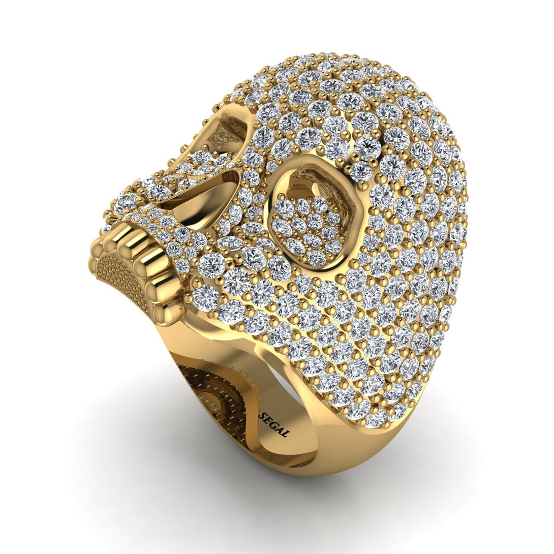 Diamond-Encrusted Skull Men's Fashion Ring - Jules No. 1