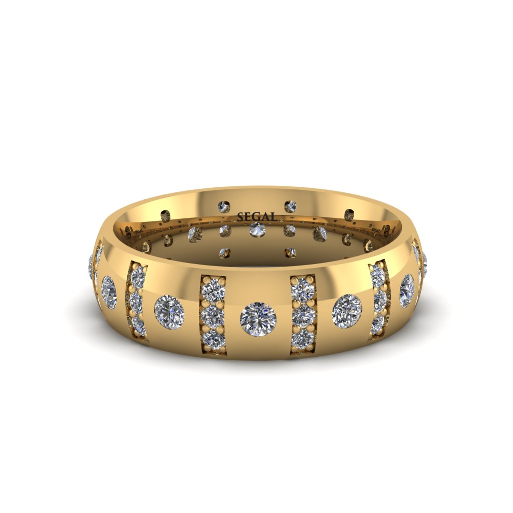 Diamond Gold Men's Wedding Ring - Zion No. 1