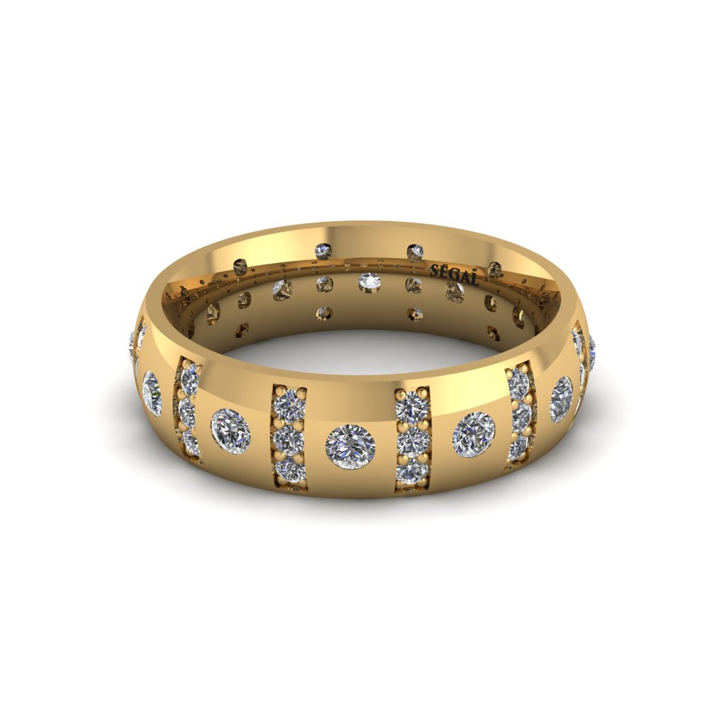 Diamond Gold Men's Wedding Ring - Zion No. 1